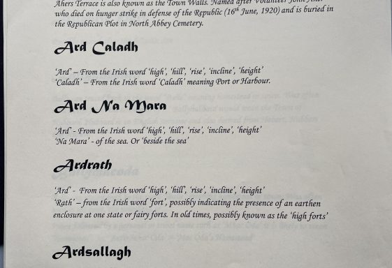Youghal Street Names